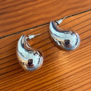 Cider Silver Teardrop Silver Mirror Earrings